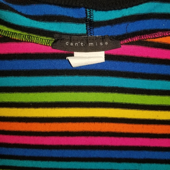 🌻Rainbow striped deep v neck shirt - Picture 3 of 3